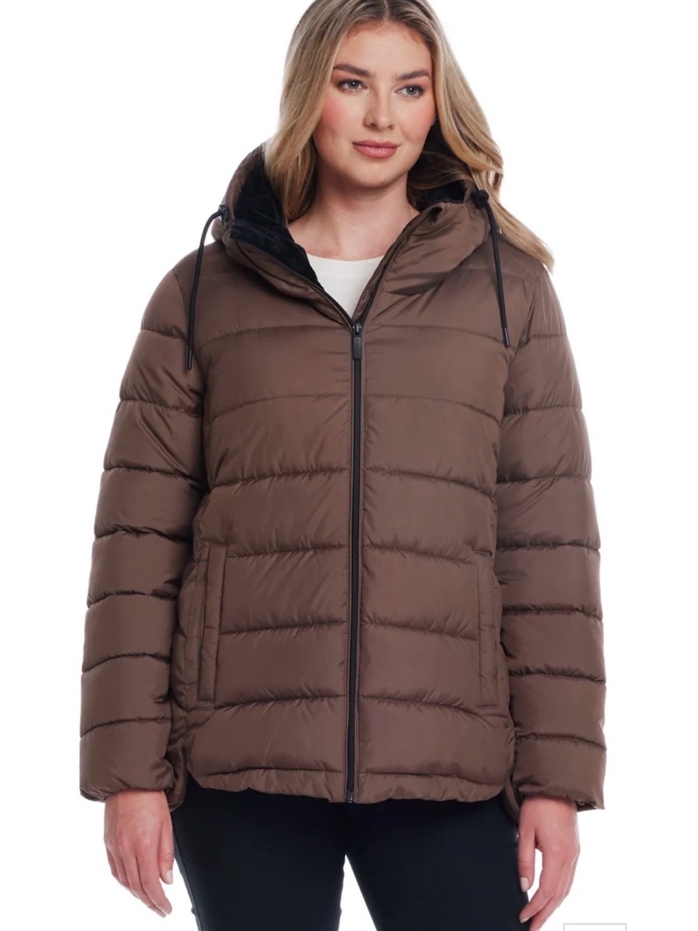 Weatherproof Women 3X Brown
Hooded Quilted Lined Full Zip
Puffer Jacket NWT
